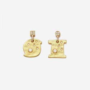 Aretes JW PEI Cosmos Mujer Dorados Blancos | 2491WLPAE