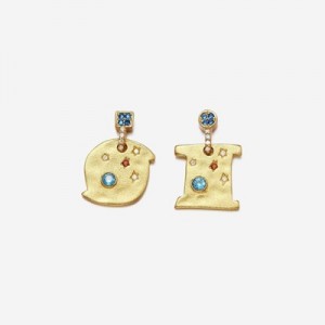 Aretes JW PEI Cosmos Mujer Dorados Multicolor | 6758STIOC
