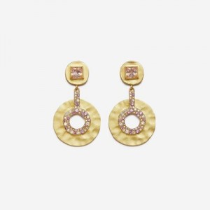 Aretes JW PEI Geometrical Openwork Small Round Mujer Dorados Rojos | 4031FHEPK