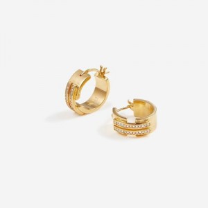 Aretes JW PEI Hoop Mujer Dorados Blancos | 3478GFLXP