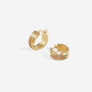 Aretes JW PEI Hoop Mujer Dorados Multicolor | 6417FMIVT