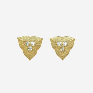 Aretes JW PEI Leaf Mujer Dorados Blancos | 3642ECJVY