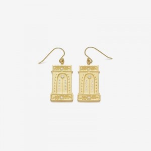 Aretes JW PEI Roman Arch Mujer Dorados Blancos | 9675DCUWQ