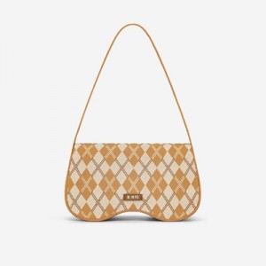 Bolsa De Hombro JW PEI Becci Knitted Mujer Naranjas Blancos | 2605IYCZP