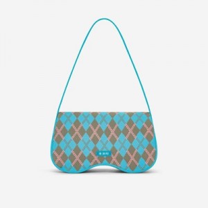 Bolsa De Hombro JW PEI Becci Knitted Mujer Azules Grises | 6498XZVIH