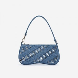 Bolsa De Hombro JW PEI Eva Denim Straps Mujer Azules | 7368LIZHM