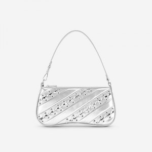 Bolsa De Hombro JW PEI Eva Metallic Straps Classic Mujer Plateados | 0345XQODP