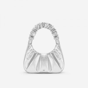 Bolsa De Hombro JW PEI Gabbi Metallic Ruched Hobo Mujer Plateados | 2693XBUHK