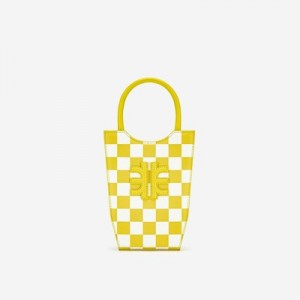 Bolsa Para Movil JW PEI FEI Checkerboard Mujer Amarillos Blancos | 5801KEQWJ