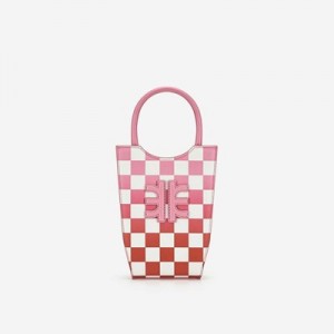 Bolsa Para Movil JW PEI FEI Gradient Checkerboard Mujer Rosas Rojos | 2514GWQKX