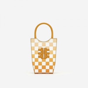 Bolsa Para Movil JW PEI FEI Gradient Checkerboard Mujer Naranjas | 3681YHISJ