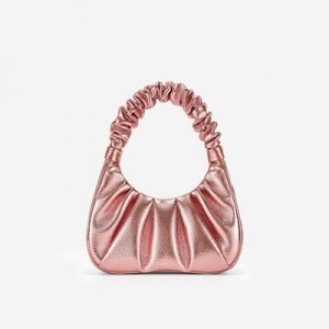 Bolsa de Mano JW PEI Gabbi Metallic Ruched Hobo Mujer Rosas | 3629UBHMC