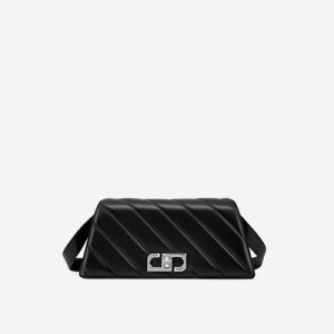 Bolsas Hombro JW PEI Elsa Front Flap Mujer Negros | 4852EKSFN