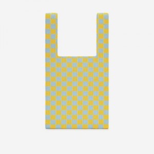 Bolso Tote JW PEI Shea Checkerboard Knitted Mujer Amarillos | 5718GIATH