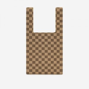 Bolso Tote JW PEI Shea Checkerboard Knitted Mujer Marrom | 7518PWISM