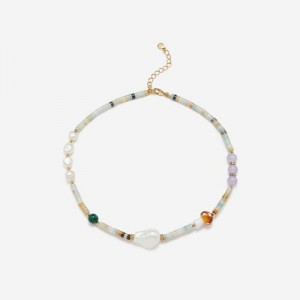 Collar JW PEI Amazonite Multi Beaded Mushroom Mujer Blancos | 3156QRGJB
