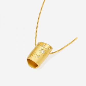 Collar JW PEI Bamboo Mujer Dorados Blancos | 7365UYBFH