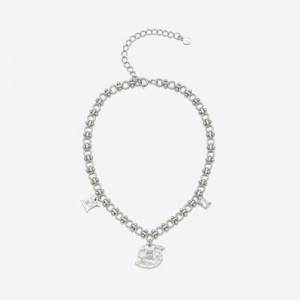 Collar JW PEI Cosmos Round Multi Charm Mujer Plateados Blancos | 8790IQKZL