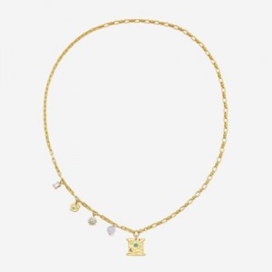 Collar JW PEI Cosmos Square Multi Charm Mujer Dorados Turquesa Multicolor Morados | 1345MBFOK