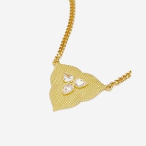 Collar JW PEI Leaf Pendant Mujer Dorados Blancos | 9746RHCWG