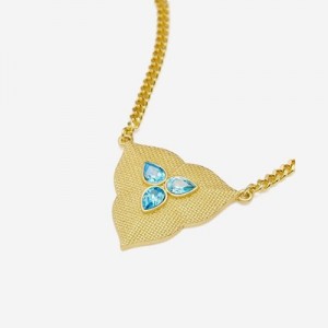 Collar JW PEI Leaf Pendant Mujer Dorados Turquesa | 4801RCULY