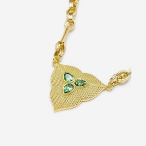 Collar JW PEI Leaf Pendant Mujer Dorados Verdes | 5796BWNRI