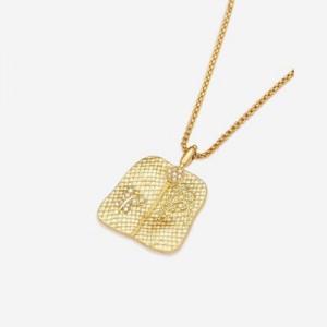 Collar JW PEI Plantain Fan Pendant Mujer Dorados Blancos | 1396WXMNB