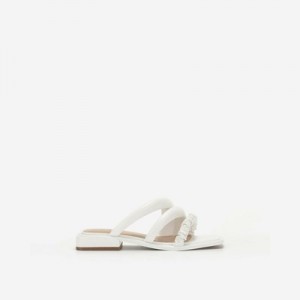 Mulas JW PEI Jada Flat Mujer Blancos | 7013TSGAB