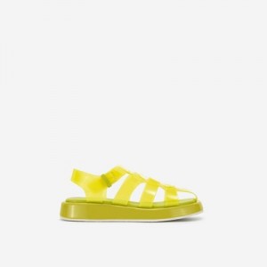 Sandalias Plataforma JW PEI Piper Mujer Amarillos | 3528AKNEV